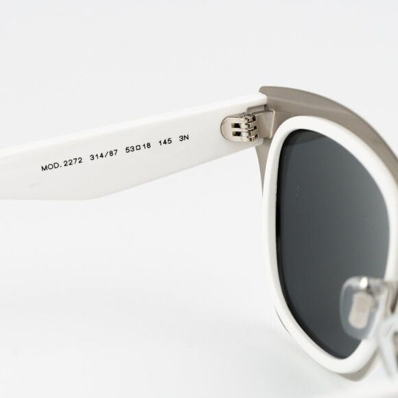 NEW Versace VE2272 314/87 White Dark Grey Square Women Sunglasses - Picture 9 of 11